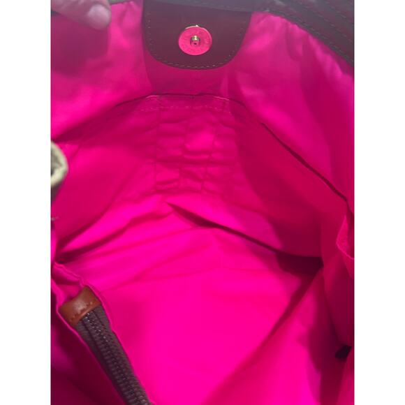 Dooney & Bourke Authenticated Victoria Handbag Olive Green pink Nylon Bag - Picture 8 of 13